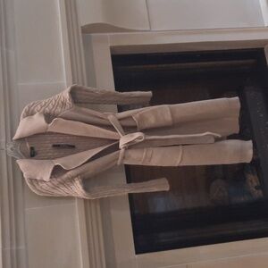 Cozy Beige Belted Long Cardigan Coat